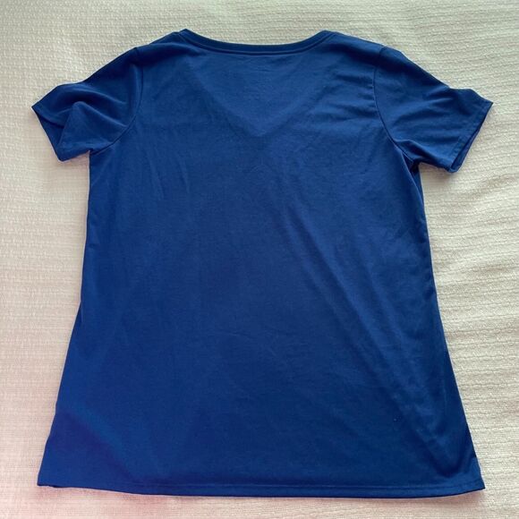 XL Nike Blue Athletic Cut V-Neck DriFit T-Shirt - Picture 2 of 7
